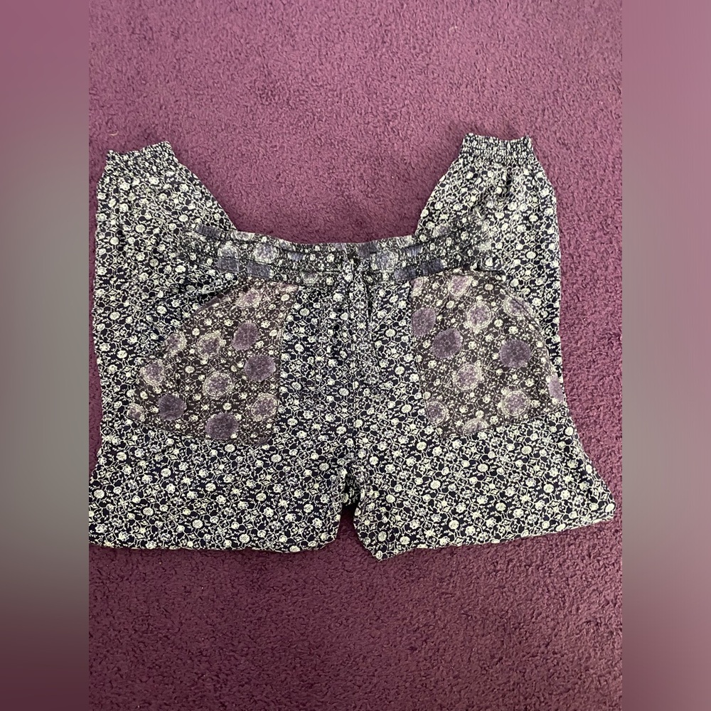Garage floral damask purple and white jogger pants size SP